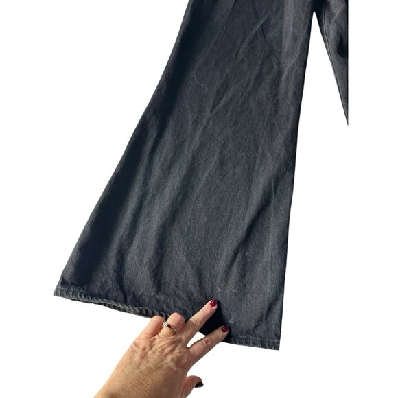 Levi's Premium Womens Sz 31 High Loose Flare Leg Trainwreck Black Denim Jeans - Picture 10 of 12